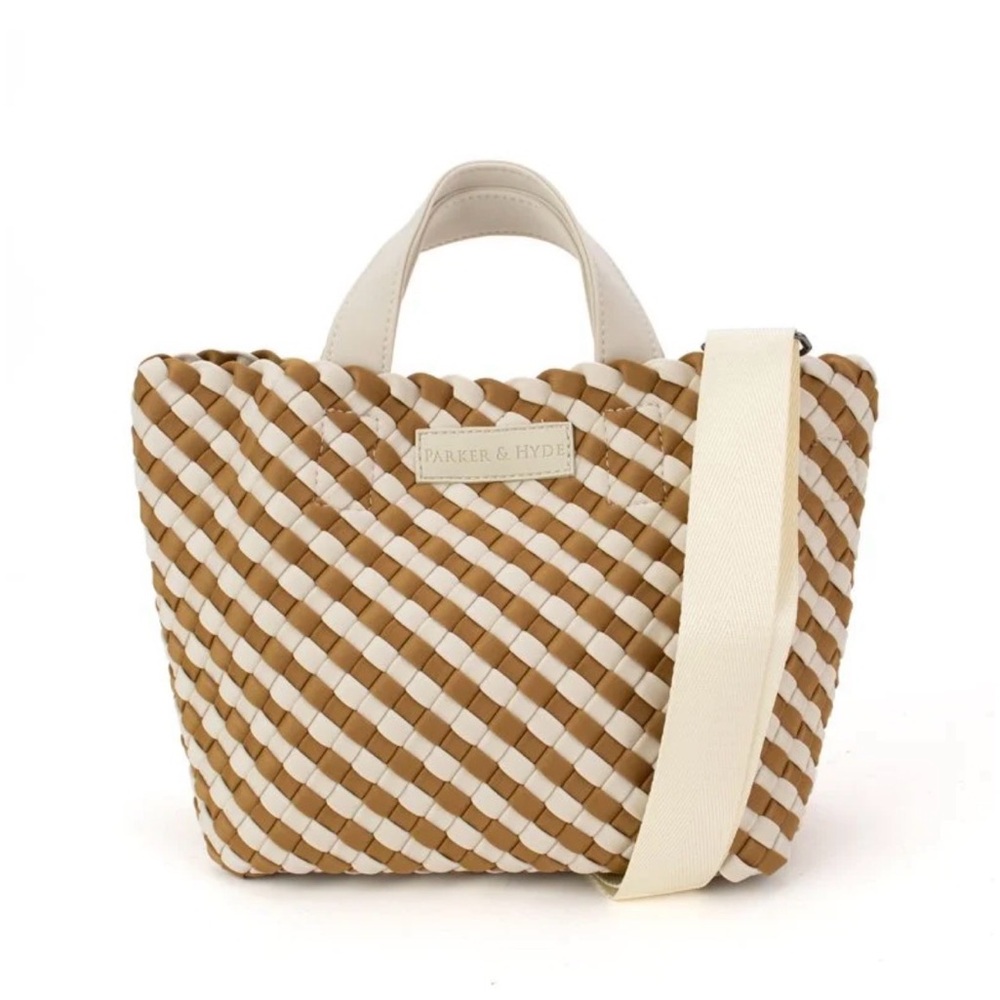 Parker & Hyde | NWT Hampton Mini Woven Tote in Camel